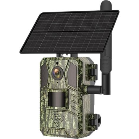 Caméra Faune Sauvage Caméra De Chasse Solaire 14mp 4G, Vision Nocturne Couleur, Détection Mouvement PIR, Suivi La Faune En Plein Air, Piège Photo Étanche Surveillance Fiable Précise(4G Add 128GB) (1/5)
