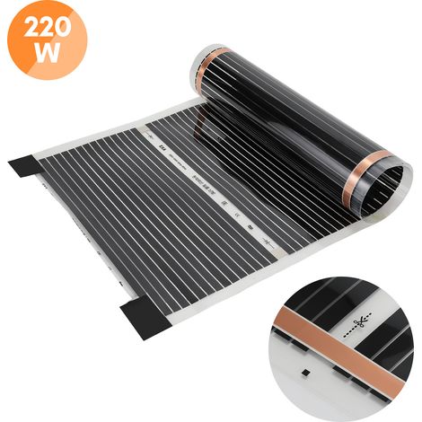SWANEW Foglio di riscaldamento a pavimento elettrico a infrarossi, 7 pezzo-Set, 220W/m2, adatto per 7m2, 2x0,5m per pezzo