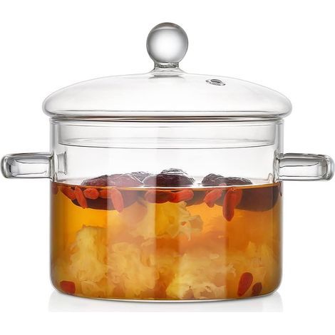 1600 ml Glasschüssel mit Deckel, Salatschüssel, Servierschüssel, Obstschüssel, Dessertschüssel, Klarglas, hitzebeständig, Doppelgriff (1/5)