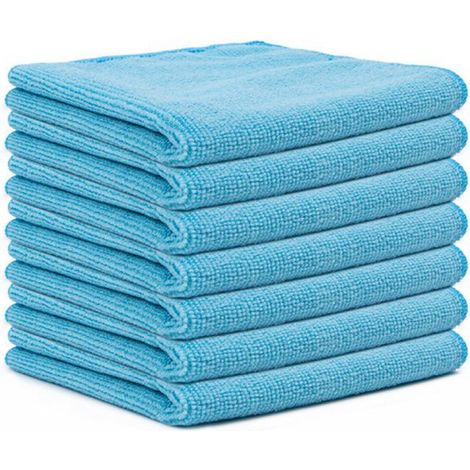 Lot de 12 chiffons en microfibre, ultra-doux et très absorbants, idéaux pour la cuisine, la voiture, les fenêtres et toute la maison, 30 x 30 cm, bleu ciel (1/5)