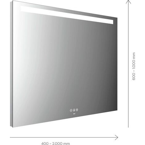 emco MI 210+ miroir lumineux LED, découpe horizontale en haut, (1/2)