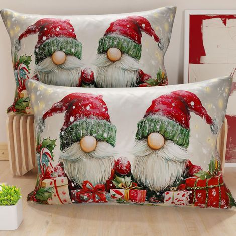 Paire de Housses de Coussin en Microfibre 40x80 cm, Coussins Décoratifs de Noël pour Chambre, Canapé, Salon, Lot de 2 Housses de Coussin, Taie d'oreiller de Noël 11