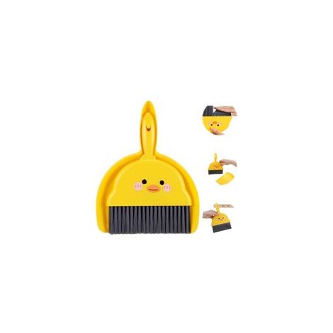 Mini balai et pelle à poussière - Petit balai de table avec ensemble de pelle portable - Mini balai à main - Accessoire de camping pour la maison, le bureau, l'école (jaune)