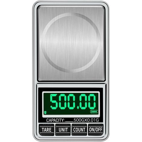 Balance numérique portable pour bijoux en or, mini balance de poche numérique professionnelle et précise, balance électronique de précision 500 g/0,01 g-AquaForge
