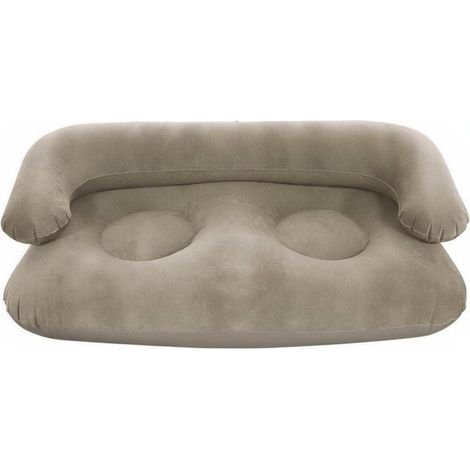 Inflatable Sofa, Pneumatic Sofa Chair/Bench with Lumbar Support, U-Shaped Backrest, PVC Armrests, Pleasant Touch, Quick Inflation Valve, Khaki, Size up to 10 (1/5)
