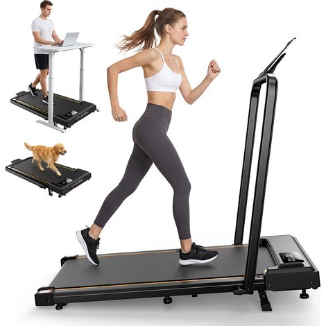 iScooter Formill FT41 Laufband mit Handlauf, Fernbedienung, 2,5 PS leisem Motor, 1–10 km/h, 38 x 90 cm Lauffläche, 12 % Steigung, max. 120 kg, ideal für Zuhause, Büro, Fitnessstudio, Walking und Jogge