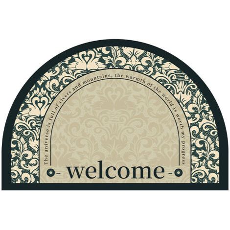 Tapis de porte demi-rond intérieur et extérieur, antidérapant et absorbant, 50 x 80 cm, lavable, idéal pour l'intérieur, l'extérieur, la chambre, la cuisine, l'entrée et le couloir. (1/3)