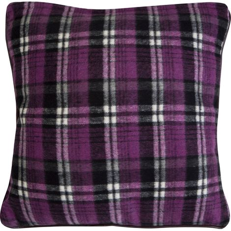 Interiors by Premier Purple Check Throw Cushion, Polyester Décor Cushion for Relaxing, Washable Cushion for Sofa, Bed, Chair (1/3)
