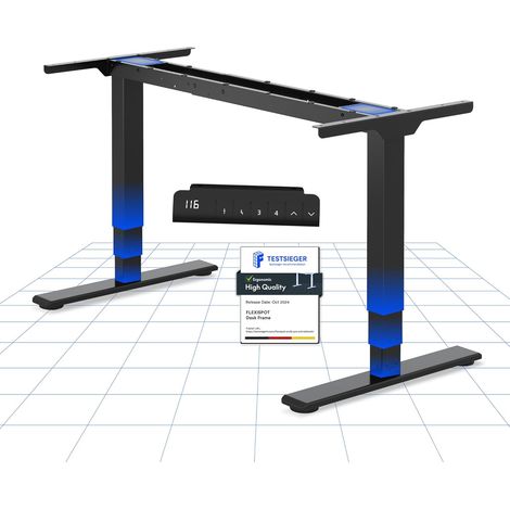 Carde de Bureau Assis Debout Électrique à 2 Moteurs EC5 Lite Noir (1/5)