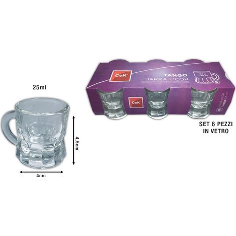 Set 6 Bicchieri Bicchierini Liquore in Vetro Tango 25 cl Cok