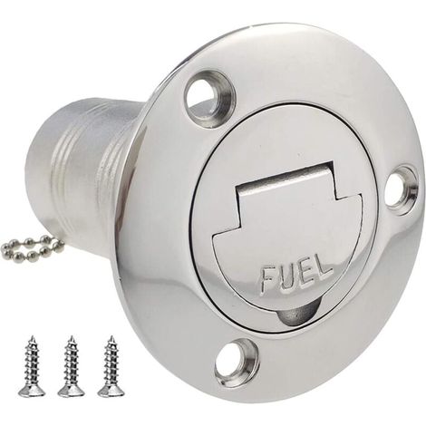 Compatible avec les robinets de remplissage/vidange de pont de 50 mm (2 po) pour carburant/essence/eau/eaux usées/diesel marins, avec visserie sans clé en acier inoxydable 316 poli miroir pour yachts (1/4)
