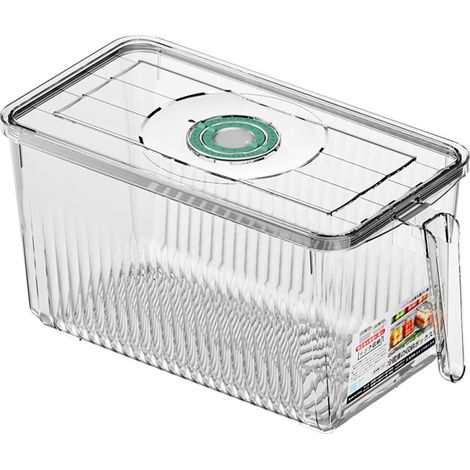 Boîte à aliments pour réfrigérateur, conteneur de stockage polyvalent rectangulaire Transparent avec poignée de couvercle pour la maison (1/5)
