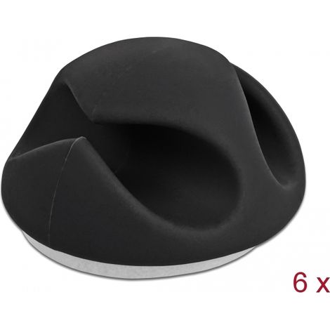 Delock Portacables con 2 pasamuros Juego de 6 piezas negro