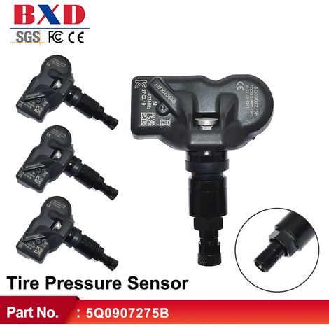 (5Q0907275B (4 pièces)) Capteurs de pression des pneus pour véhicules, système de surveillance 5Q0907275B, compatibles avec VW Arteon, Jetta, Touareg, Phideon, Crafter et Audi RS3. (1/5)