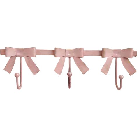 Patère murale élégante en forme de nœud papillon français - 1 pièce rose (1/5)