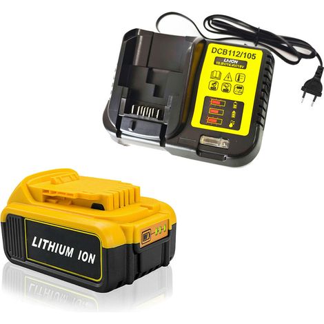 Powerwings – Pack de 2 batteries 18V 5.0Ah pour DEWALT DCB184 DCB180 DCB181 DCB182 DCB183 DCB185 – Chargeur DCB112 20V – Technologie Lithium (1/5)