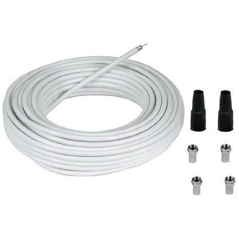 Kit de connexion satellite - HAMA - 00056608 - 4 fiches F - 40m - Couleur blanche