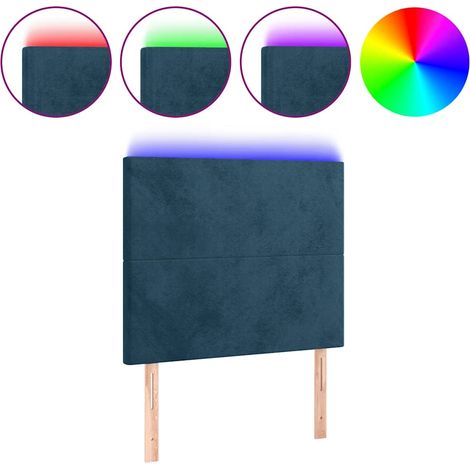 Maison Exclusive - Cabecero con luces LED terciopelo azul oscuro (1/5)