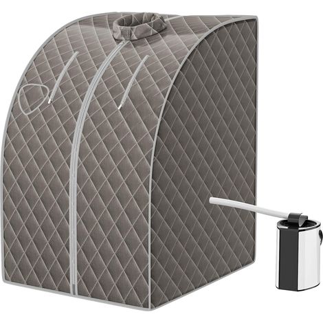 COSTWAY 3L Mini Sauna de Vapor para Casa con Control Remoto,Silla y Accesorios Sauna de Vapor Portátil con Control Remoto Cabina de Sauna con Temperatura y Temporizador Ajustables