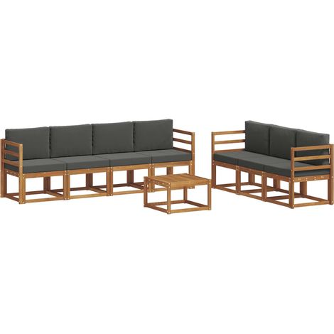 Conjunto de sofás de exterior 8 uds. Natural y Antracita vidaXL (1/5)