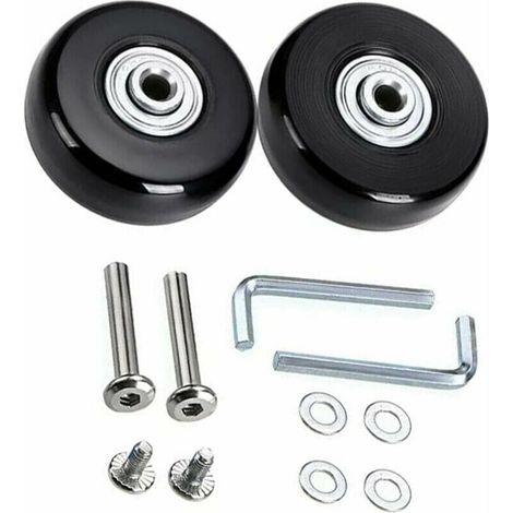 Roues De Valise Remplacement Kit[45 Mm],Roulette Valise,Bagage Valise Réparation Roulette Muette Caoutchouc Universelle Pivotante Roue Rechange Transport Remplace Roulette (1/4)