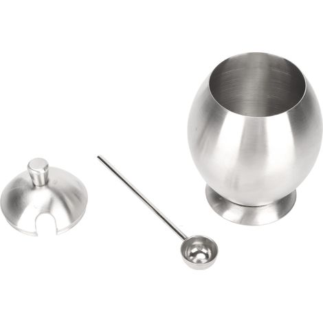 Elegantes und kreatives ovales Gewürzglas aus Edelstahl, für Zucker oder Würzmittel, für Restaurant und Haushalt. (1/5)