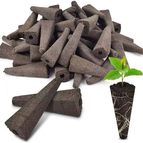 Terreau de plantation charbon de bois biochar coton floriculture plantation coton nutriment alternatif terre succulente cône 50pcs (1/4)