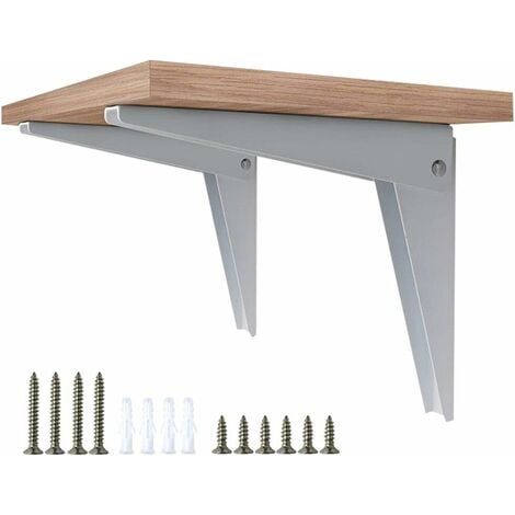 Soporte de pared plegable de una pieza, soportes para estantes, soportes para estantes, soporte plegable de metal, soporte de garaje, estante de bricolaje, BlConsole para estante (1/5)