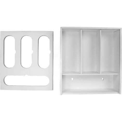 Boîte de rangement en bambou pour sachets auto-scellants, tiroir de cuisine, blanc, organiseur de sacs alimentaires en bambou (1/5)