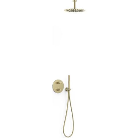 Kit robinet thermostatique encastré 2 voies pour douche Therm-box Cava doré - TRES 28135003CA