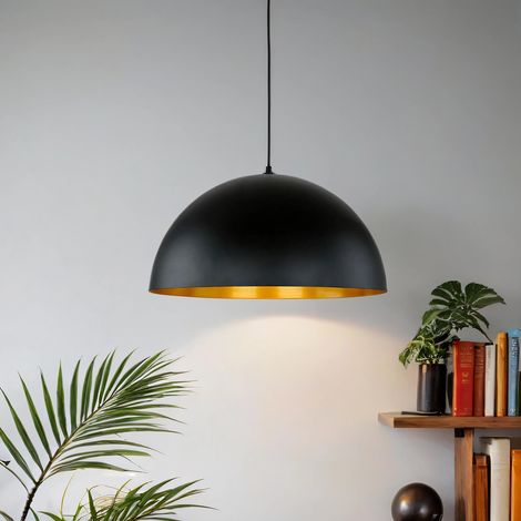 Hängeleuchte Ø 50 cm E27 Schwarz Metall Modern Pendelleuchte