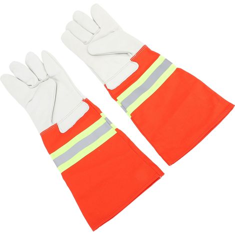 1 paire de gants de lutte contre l'incendie, bande réfléchissante confortable, gants de pompier résistants aux flammes pour le sauvetage, le soudage et la cuisson (1/5)