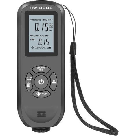 Jauge d'épaisseur de revêtement de testeur de peinture automatique avec écran de rétroéclairage LCD numérique écran vertical noir (1/5)