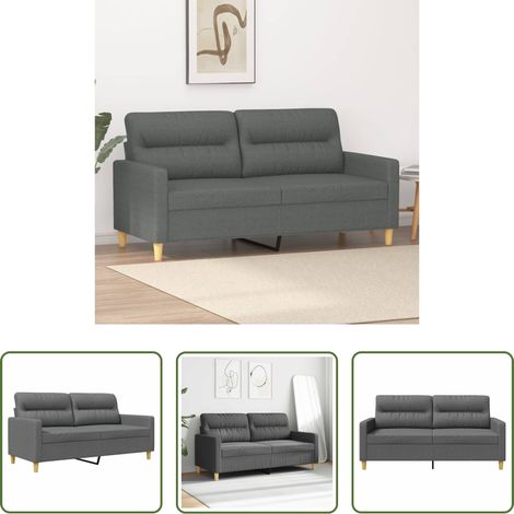 Stoffsofa -  2-Sitzer-Sofa Dunkelgrau 140 cm Stoff (1/5)
