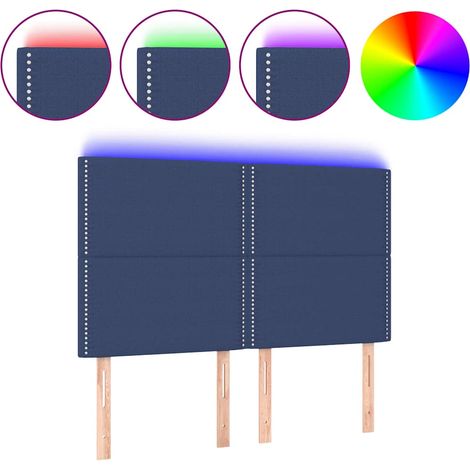 Maison Exclusive - Cabecero con luces LED tela azul 144x5x118/128 (1/5)