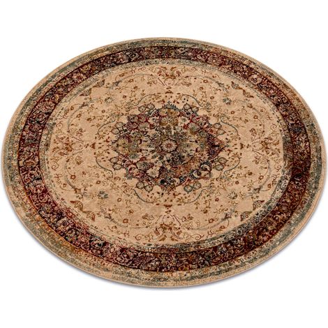 Tappeto di lana POLONIA KORDOBA25 cerchio Rosetta, cadre rubino chiaro red rotondo 135 cm