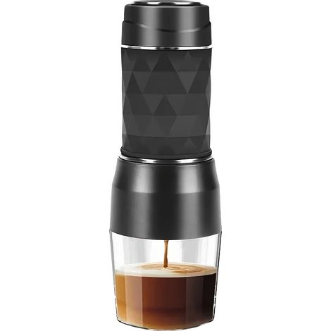 Machine à café Espresso, Design portable, Fonctionnement manuel, noir (1/2)