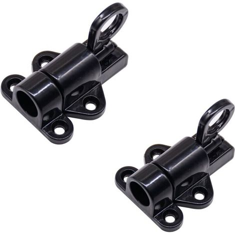 Loquet de porte 2 pièces loquet de porte serrure de portail automatique serrure de porte extérieure loquet de fenêtre loquet à ressort loquet de porte en aluminium noir avec vis, KoleZ