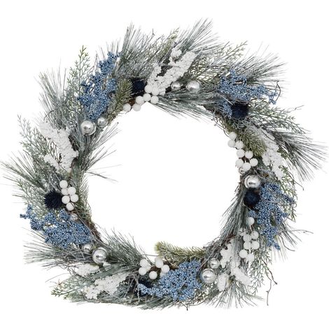 Couronne de Noël D 50 cm Bleu et Blanc - Feeric Christmas (1/2)