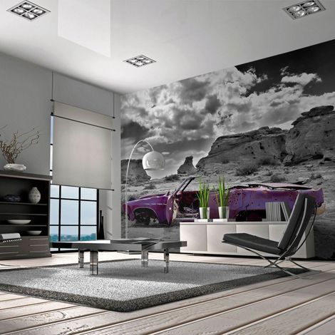 Papier peint voiture retro sur le desert du colorado - 250 x 193 cm