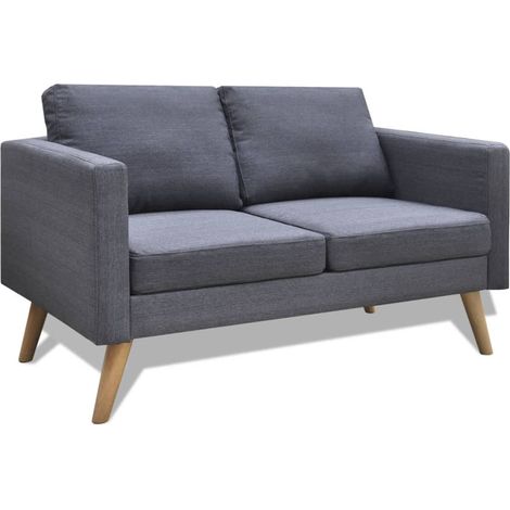 Canapé à 2 places,Sofa Style Moderne Tissu Gris foncé -Q9960 (1/5)