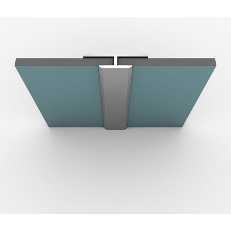 profilé de jonction en aluminium finition anodisé brillant pour panneaux muraux - 20x5x2100 mm