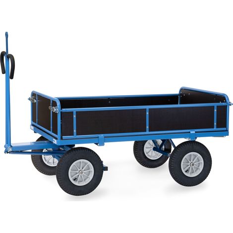 Fetra Handpritschenwagen mit Bordwänden, abklappbar, Zugöse an der Deichsel 400x100mm Luft-Bereifung 1600x900mm Ladefläche (1/5)