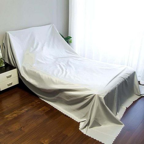 Funda protectora para muebles, 3,5 x 2,4 m, resistente al desgaste, lavable a máquina, poliéster, para sofá, cama, sillón (gris, 240 x 200 cm) - Crezuo (1/4)