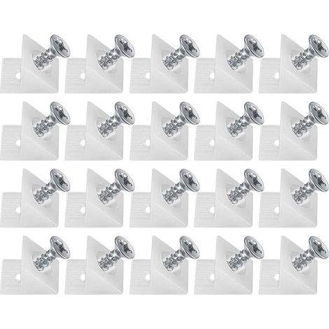 20 plastic wedges for furniture drawers, mounting brackets, rear connectors, drawer bottom connectors with screws for repairing sagging furniture bottoms (1/4)