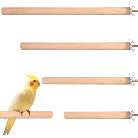 4PCS Bird Perch Wooden Parrot Perchs Stand Parrot Perches Toys Wood Perches with Different Widths Bird Cage Toys Cage Accessories for Macaws, Small Parakeets, Conures, Budgies, Finches (1/5)
