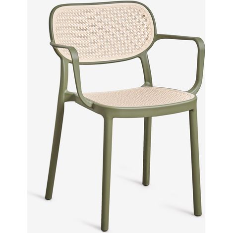 Pack de 4 sillas de jardín apilables con reposabrazos en polipropileno Omara SKLUM        (1/5)