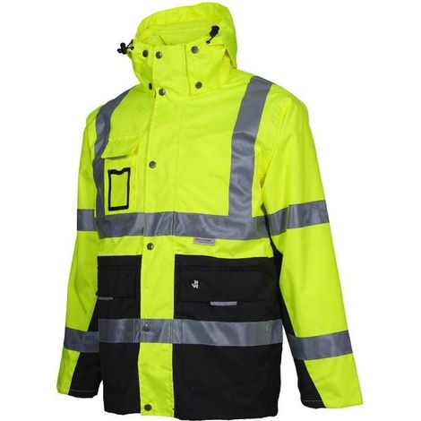 Parka Haute Visibilité de Travail Wellington - Taille S - Jaune Fluo - Résistant et Confortable - D-Work (1/5)
