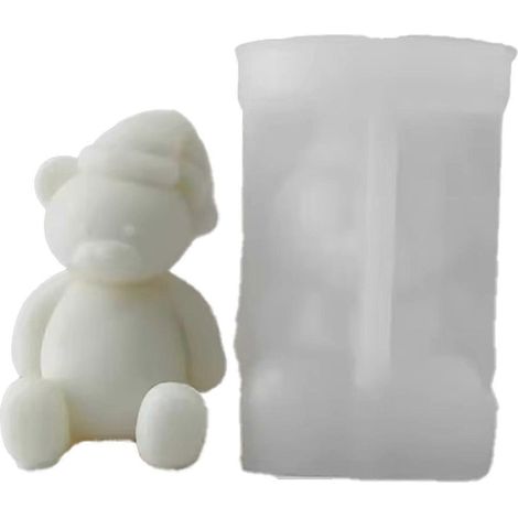 Moule en silicone pour bougie ours de Noël, bougie parfumée ours de dessin animé à faire soi-même (1/5)