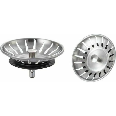 EASYCOMFORT 2 Bouchon Evier Cuisine Inox Filtre Evier Cuisine Universel Bonde Evier avec 18 Fentes Grille Evier Cuisine Antiblocage Panier pour Evier Inox Vidange Rapide (1/5)